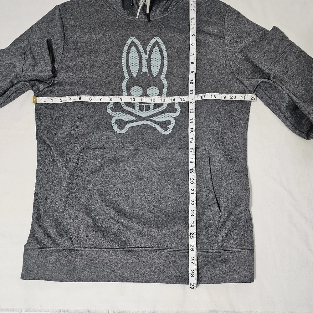 Psycho Bunny Gray Pullover Hoodie Logo Graphic Size L - Picture 4 of 6